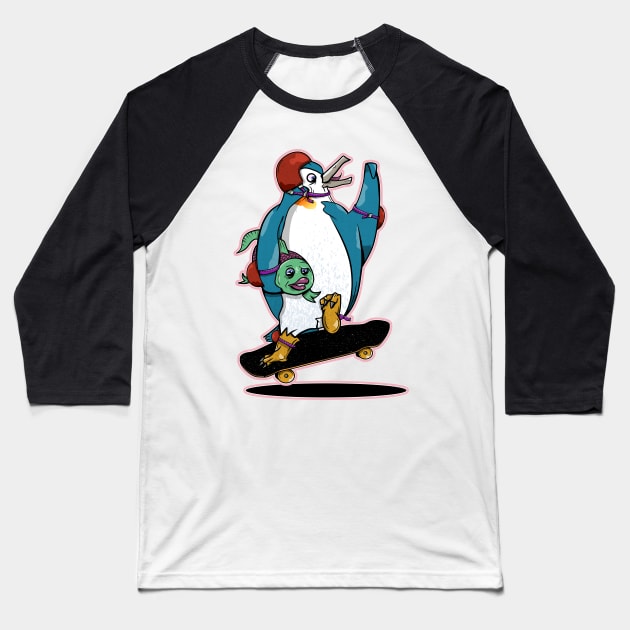 Skateboard Ollie Baseball T-Shirt by mailboxdisco